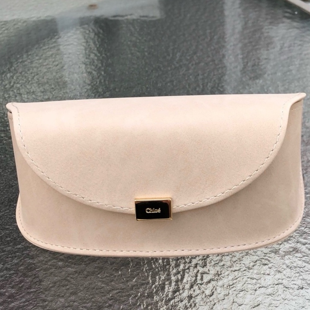 Authentic New Chloe Neutral Suede Sunglasses or Eyeglass Case - Picture 2 of 3